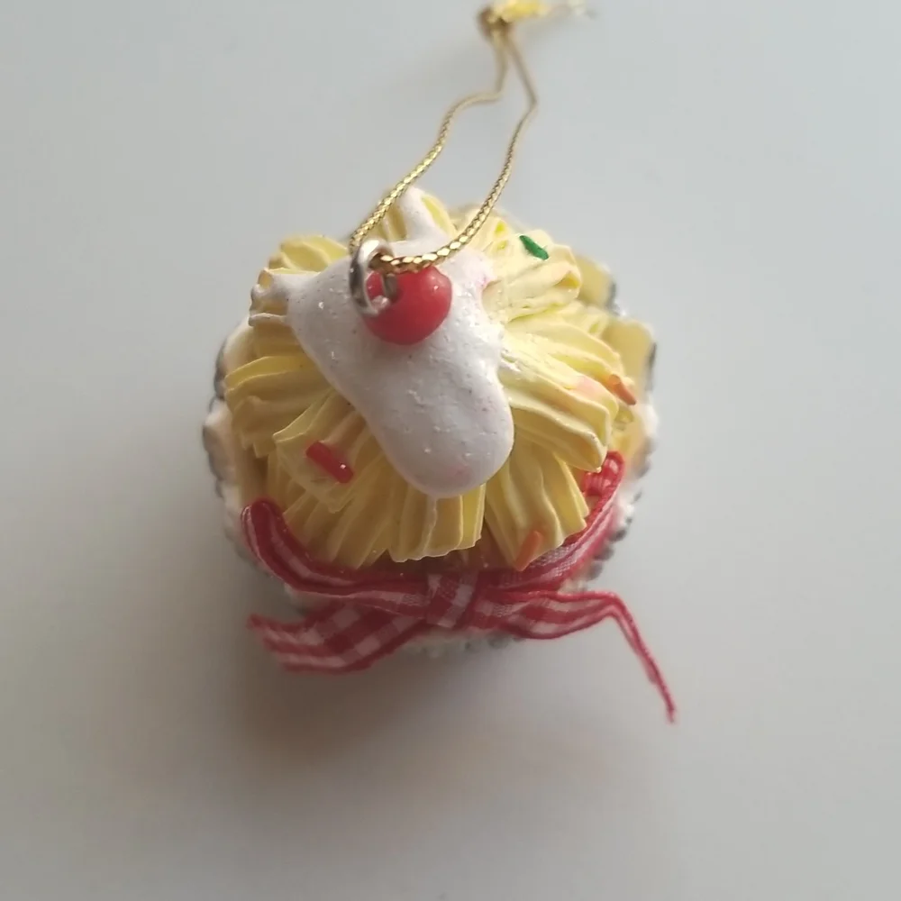 Christmas Tree Ornament Ice Cream Sunday with Cherry on Top
